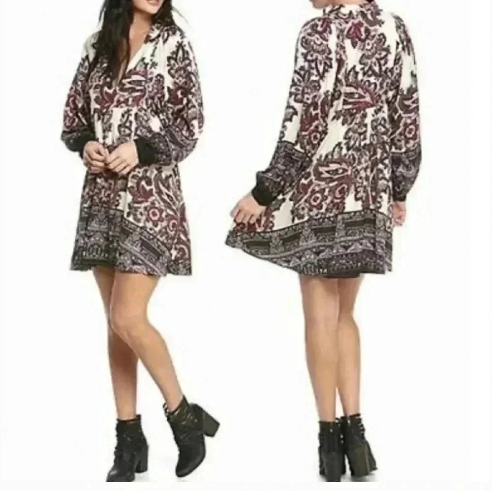 Free People Ivory Comb Mini Dress